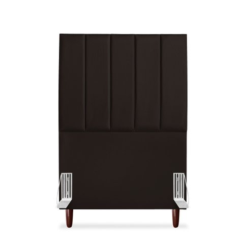 Cabeceira Estofada Solteiro Carla 90cm Corino Marrom