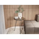 Ver imagem 2 de Mesa Lateral de Canto Apoio Sala Pés de Ferro Tripe Redonda