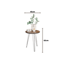 Ver imagem 5 de Mesa Lateral de Canto Apoio Sala Pés de Ferro Tripe Redonda