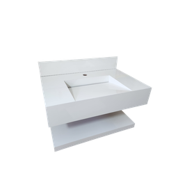 Bancada Porcelanato C/prateleira 65x35 Branco - 2