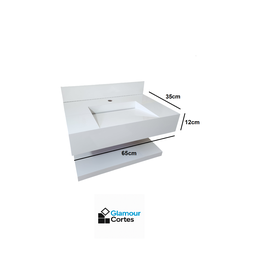 Bancada Porcelanato C/prateleira 65x35 Branco - 3
