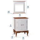 Ver imagem 6 de Gabinete para Banheiro 2 Portas com Espelheira Dália 3057 - Off White/imbuia Glazer