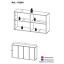 Ver imagem 5 de Aparador Buffet 4 Portas Suspenso Veneza Multimóveis V3594 Rustic Rustic