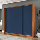 Ver imagem 1 de Guarda-roupa Casal Porto 3 Portas 4 Gavetas Freijó/azul - Politorno