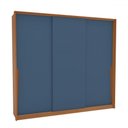 Ver imagem 2 de Guarda-roupa Casal Porto 3 Portas 4 Gavetas Freijó/azul - Politorno