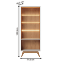 Ver imagem 2 de Cristaleira Chicago 160cm 3 Portas Adega Vinhos Detalhe Chanfrado Off White Freijó