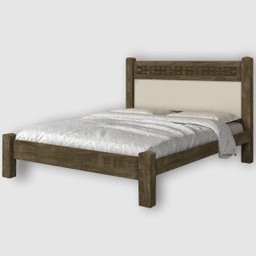 Cama Solteiro Raissa Castanho Off White Detalhe Castanho com Colchão - 2