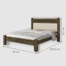 Cama Solteiro Raissa Castanho Off White Detalhe Castanho com Colchão - 3