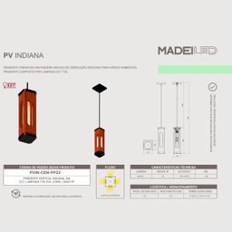 Luminária Pendente Indiana Moderno em Madeira com Lâmpada T30 - 6