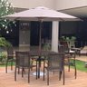 Jogo Conjunto de Mesa 6 Cadeiras de Alumínio com Guarda Sol - 2