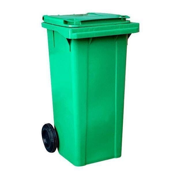 Lixeira Carro Coletor Lixão 120 L Contentor Lixo - Verde - 1