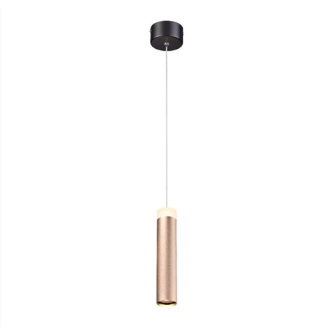 Lustre Pendente Led 7w Tubo Dourado 20cm 3000k Bivolt Dcd01133