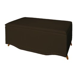 Calçadeira Recamier Baú Casal King 195cm Greta Suede Marrom - DS Estofados - 2