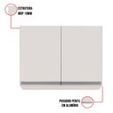 Ver imagem 3 de Armário Aéreo de Cozinha Lavanderia 02 Portas Eva Branco 80 Cm - D’rossi