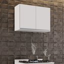 Ver imagem 1 de Armário Aéreo de Cozinha Lavanderia 02 Portas Eva Branco 80 Cm - D’rossi