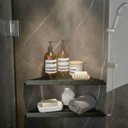 Ver imagem 2 de Prateleira de Canto Porta Shampoo em Aço Inoxidável Preto Fosco para Banheiro Grego Metal