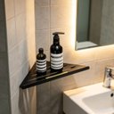 Ver imagem 3 de Prateleira de Canto Porta Shampoo em Aço Inoxidável Preto Fosco para Banheiro Grego Metal
