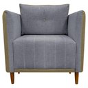 Ver imagem 3 de Kit 2 Poltronas Decorativa para Sala Recepção Consultório Aviv Luxo Corino e Linho