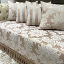 Ver imagem 2 de Kit 1 Manta Medalhão e 4 Capas de Almofadas Bege Cobre 45cmx45cm