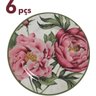 JOGO PRATO SOBREMESA 6 PEÇAS DECORADO ALLEANZA PEONIA - 2