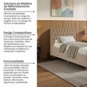 Ver imagem 5 de Cabeceira em Madeira Maciça Estofada com Botões Capitonê Solteiro Charlotte Espresso Móveis