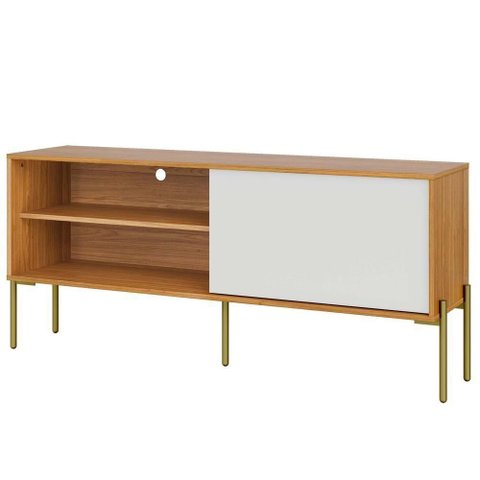 Rack para Sala de Estar Tv 50 Pol 144cm Industrial Nagi D03 Freijó Off White - Lyam Decor