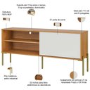 Ver imagem 3 de Rack para Sala de Estar Tv 50 Pol 144cm Industrial Nagi D03 Freijó Off White - Lyam Decor