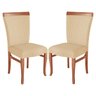 Kit 2 Cadeiras para Mesa de Jantar Estofada Roma 48 x 102 Cm Madeira Maciça Linho Bege M58 - RMI - 1