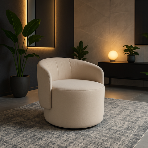 Kit 02 Poltronas Curva Orgânica Nature Gaia Boucle Bege - Montanaris Decor