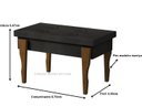 Ver imagem 3 de Puff, Banqueta, Recamier Captone Espanha Pés de Madeira 0,70 Cor Preto - Comprar Moveis em Casa