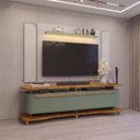 Ver imagem 1 de Rack com Painel para TV até 75 Polgadas com LED Pés Madeira Maciça Guarapari Espresso Moveis