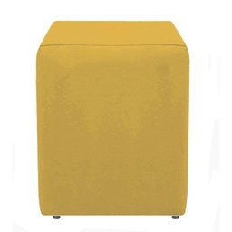 Puf Puff para Sala Quadrado Dado Suede Amarelo 45 Cm Altura - 1
