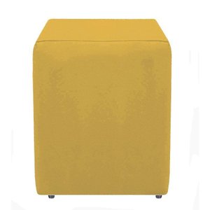 Puf Puff para Sala Quadrado Dado Suede Amarelo 45 Cm Altura