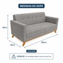 Ver imagem 3 de Sofá Living Madri 180cm 3 Lugares Molas Assento Espuma D23 - Cinza