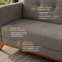 Ver imagem 5 de Sofá Living Madri 180cm 3 Lugares Molas Assento Espuma D23 - Cinza