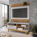Ver imagem 5 de Painel Guaruja e Rack Paladio Tv 55 Pol 136 Cm Cinamomo Off White Bechara