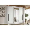 Ver imagem 1 de Guarda Roupa 3 Portas de Correr (1 C/ Espelho) e 4 Gavetas Valência Branco - Politorno