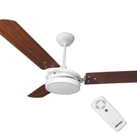 Ventilador Teto Ventex Valen Branco Mogno 127V com Controle