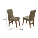 Ver imagem 6 de Mesa Quadrada Sala de Jantar com 4 Cadeiras Cedro/Off White Athenas Dobuê 90x90