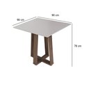 Ver imagem 5 de Mesa Quadrada Sala de Jantar com 4 Cadeiras Cedro/Off White Athenas Dobuê 90x90