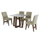 Ver imagem 2 de Mesa Quadrada Sala de Jantar com 4 Cadeiras Cedro/Off White Athenas Dobuê 90x90
