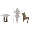 Ver imagem 7 de Mesa Quadrada Sala de Jantar com 4 Cadeiras Cedro/Off White Athenas Dobuê 90x90
