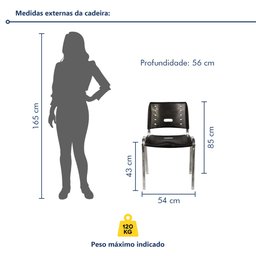 Cadeira Escritório Fixa Empilhável Hotel Auditório Elo - 3