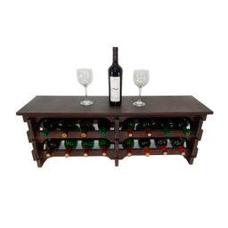 Adega Vinho Madeira 16 Garrafas Tipo Mesa Cor Imbuia C08 - 1