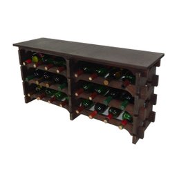 Adega Vinho Madeira 24 Garrafas Tipo Mesa Cor Imbuia C08 Cevey Adegas e Artesanatos - 2