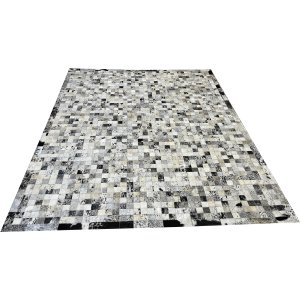 Tapete De Couro Preto Branco Salino 2,00x2,50 C/b pç 5x5cm