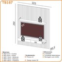 Ver imagem 2 de Painel Suspenso Roof Tb187 Ripado Cor Freijo e Off White com 2 Gavetas 223 Cm - 69990