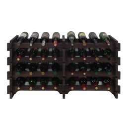 Adega Vinho Madeira 32 Garrafas Cor Imbuia C08 Cevey Adegas e Artesanatos - 1
