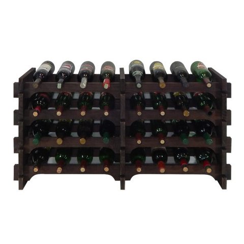 Adega Vinho Madeira 32 Garrafas Cor Imbuia C08 Cevey Adegas e Artesanatos