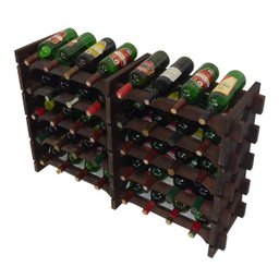 Adega Vinho Madeira 40 Garrafas Cor Imbuia C08 Cevey Adegas e Artesanatos - 2